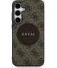 Guess 4G Cirkel Logo Samsung Galaxy S25 Hoesje MagSafe / Qi2 Back Cover Bruin