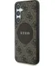 Guess 4G Cirkel Logo Samsung Galaxy S25 Hoesje MagSafe / Qi2 Back Cover Bruin