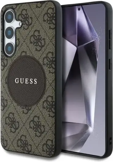 Guess 4G Cirkel Logo Samsung Galaxy S25 Plus Hoesje MagSafe/Qi2 Back Cover Bruin afbeelding 1