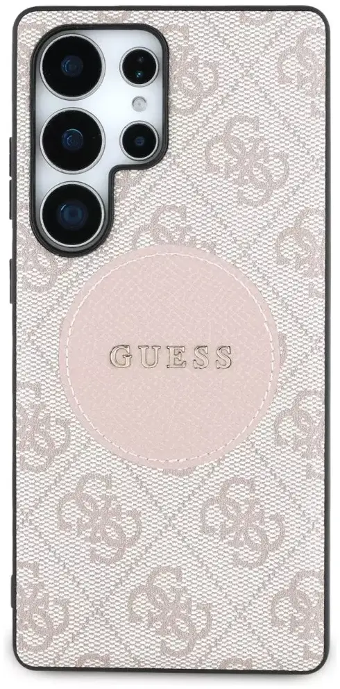 Guess Cirkel Logo Samsung Galaxy S25 Ultra Hoesje MagSafe/Qi2 Back Cover Roze afbeelding 2
