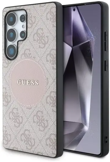 Guess Cirkel Logo Samsung Galaxy S25 Ultra Hoesje MagSafe/Qi2 Back Cover Roze afbeelding 1