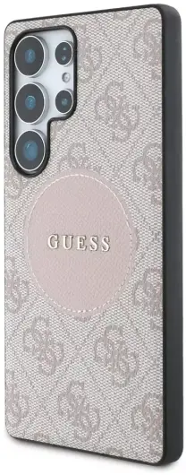 Guess Cirkel Logo Samsung Galaxy S25 Ultra Hoesje MagSafe/Qi2 Back Cover Roze afbeelding 4