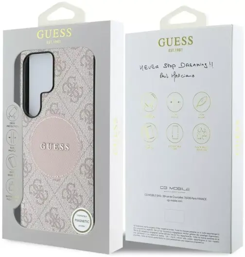 Guess Cirkel Logo Samsung Galaxy S25 Ultra Hoesje MagSafe/Qi2 Back Cover Roze afbeelding 7