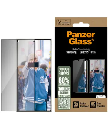 PanzerGlass Ultra-Wide Samsung Galaxy S25 Ultra Privacy Glass EasyAligner Screen Protectors