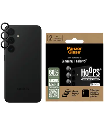 PanzerGlass Hoops Rings Samsung Galaxy S25 Camera Lens Protector Zwart Screen Protectors