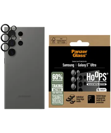 PanzerGlass Hoops Rings Samsung Galaxy S25 Ultra Camera Lens Protector Zwart Screen Protectors