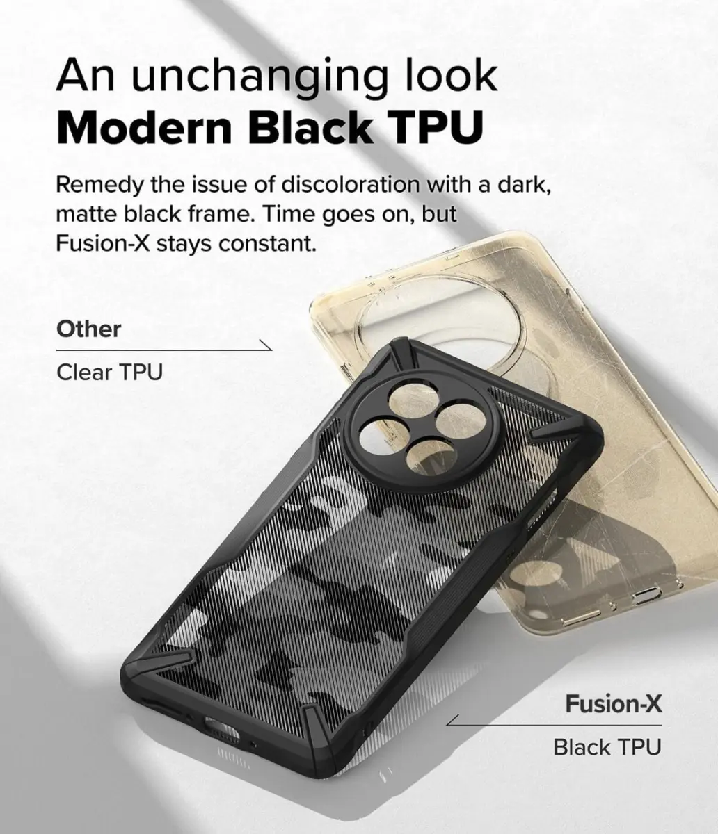 Ringke Fusion X OnePlus 13R Hoesje Back Cover Camo Zwart afbeelding 4