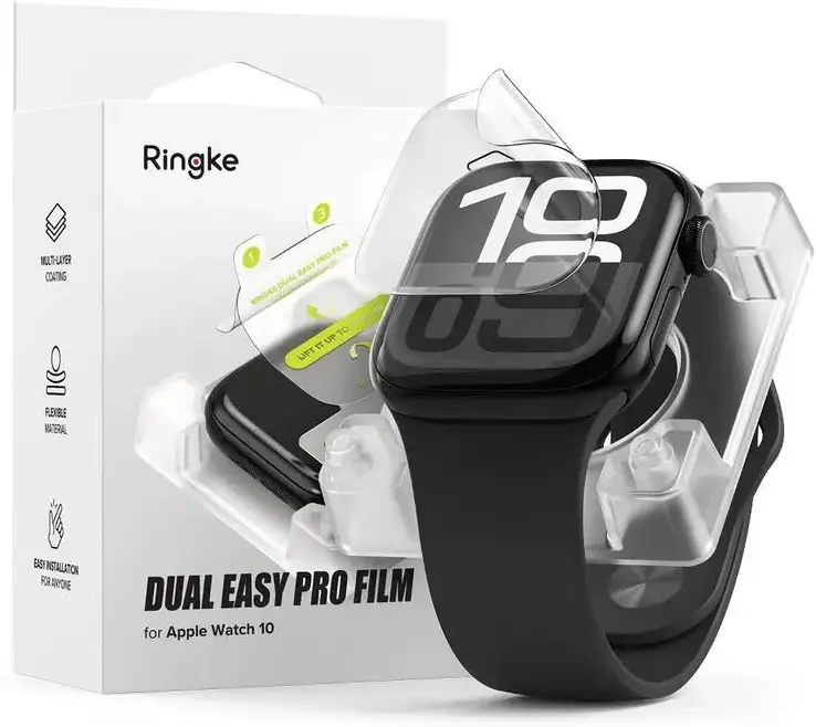Ringke Dual Easy Pro - Apple Watch 10 46MM Screen Protector - met Jig (2-Pack) afbeelding 1