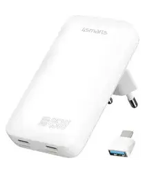 4smarts FlatPlug Slim Dual 45W Power Delivery Fast Charge USB-C Oplader Wit afbeelding