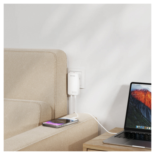 4smarts FlatPlug Slim Dual 45W Power Delivery Fast Charge USB-C Oplader Wit afbeelding 10
