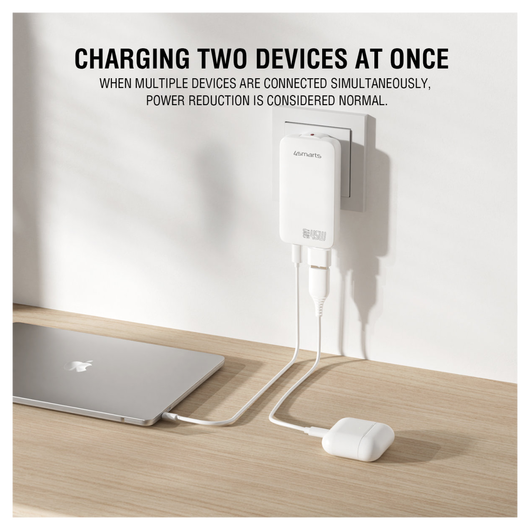 4smarts FlatPlug Slim Dual 45W Power Delivery Fast Charge USB-C Oplader Wit afbeelding 3