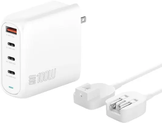 4Smarts Reis Oplader 100W 3x USB-C 1x USB-A Wit afbeelding 6