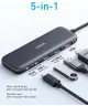 Anker 332 5-in-1 Hub met HDMI 4K/5Gbps USB-A/100W USB-C PD voor MacBook/Laptop