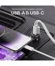 Buddi Power 45W USB-A / USB-C Autolader met USB-C naar USB-C Krulsnoer Kabel