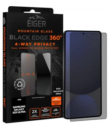 Eiger Mountain Black 360° Privacy Samsung Galaxy S25 Ultra Screen Protector Screen Protectors