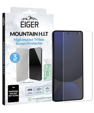 Eiger Mountain H.I.T Samsung Galaxy S25 Ultra Scherm Folie (3-Pack) Screen Protectors