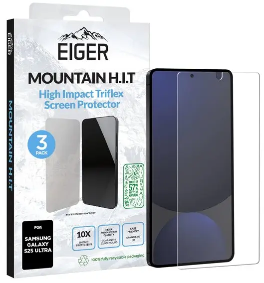 Eiger Mountain H.I.T Samsung Galaxy S25 Ultra Scherm Folie (3-Pack) afbeelding 1