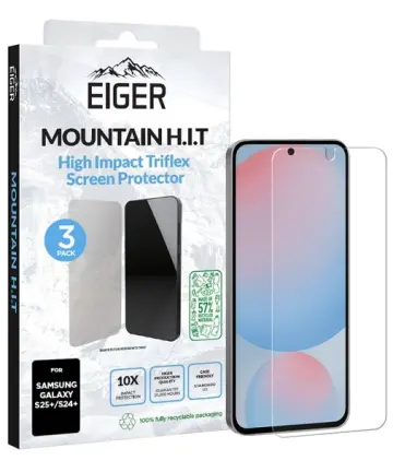 Eiger Mountain H.I.T Samsung Galaxy S25 Plus / S24 Plus Scherm Folie (3-Pack) Screen Protectors