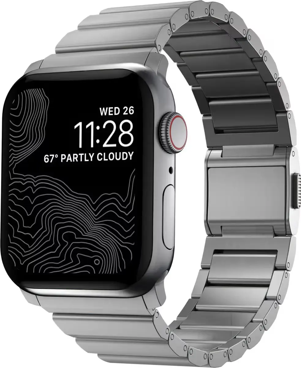 Nomad Titanium - Apple Watch Bandje - 1-10/SE/Ultra - 49/46/45/44/42MM - Naturel afbeelding 1