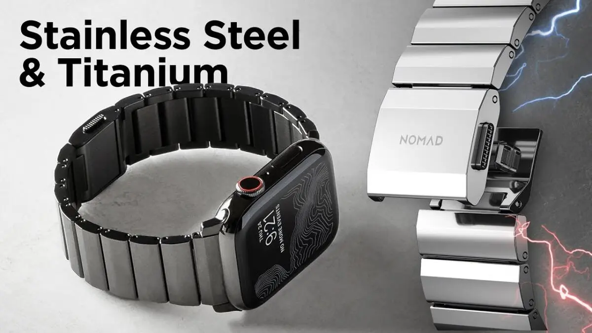 Nomad Titanium - Apple Watch Bandje - 1-10/SE/Ultra - 49/46/45/44/42MM - Naturel afbeelding 9