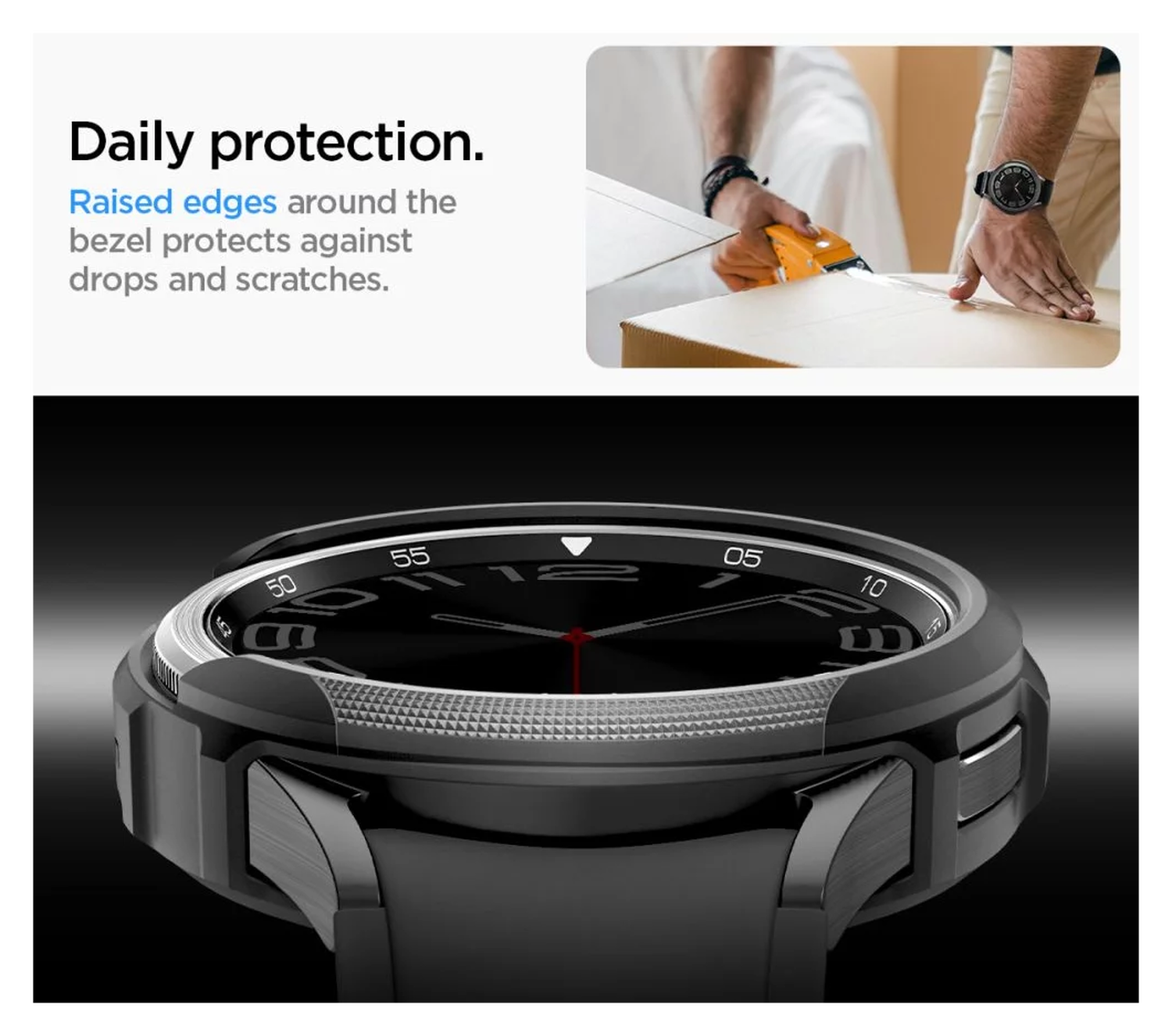 Spigen Liquid Air - Samsung Galaxy Watch 6 Classic 47MM Hoesje - Zwart afbeelding 3
