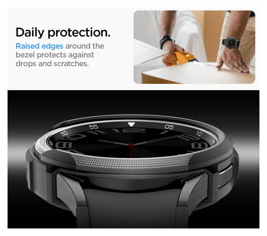 Spigen Liquid Air - Samsung Galaxy Watch 6 Classic 47MM Hoesje - Zwart afbeelding 3