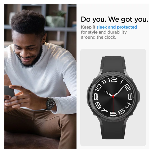 Spigen Liquid Air - Samsung Galaxy Watch 6 Classic 47MM Hoesje - Zwart afbeelding 4