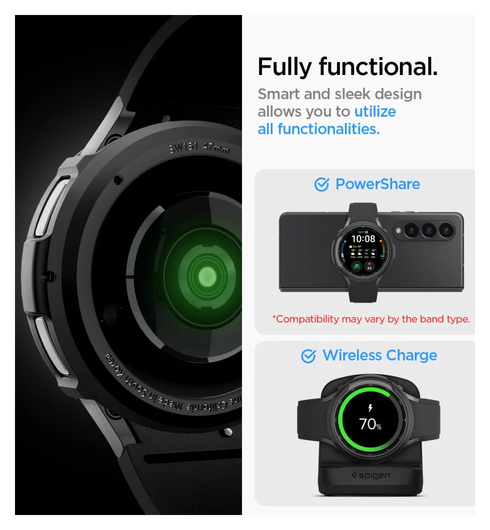 Spigen Liquid Air - Samsung Galaxy Watch 6 Classic 47MM Hoesje - Zwart afbeelding 7