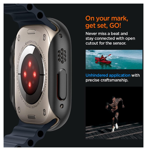 Spigen Thin Fit - Apple Watch Ultra 3/2/1 Hoesje - Bumper Case - Zwart afbeelding 4