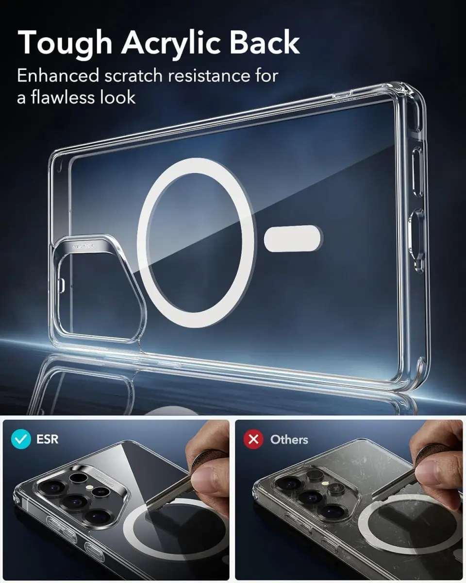 ESR Classic Hybrid Samsung Galaxy S25 Ultra Hoesje MagSafe / Qi2 Transparant afbeelding 9