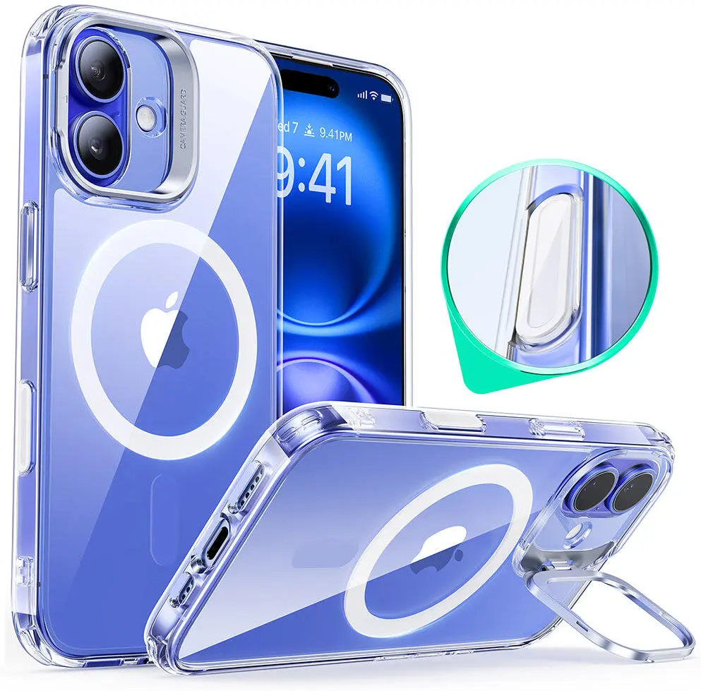 ESR Classic Hybrid MagSafe iPhone 16 Hoesje met Stand Camera Control Transparant afbeelding 10