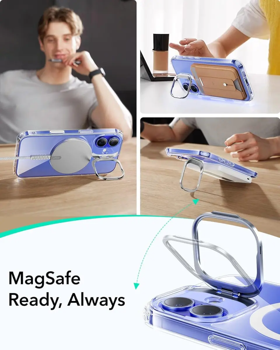 ESR Classic Hybrid MagSafe iPhone 16 Hoesje met Stand Camera Control Transparant afbeelding 4