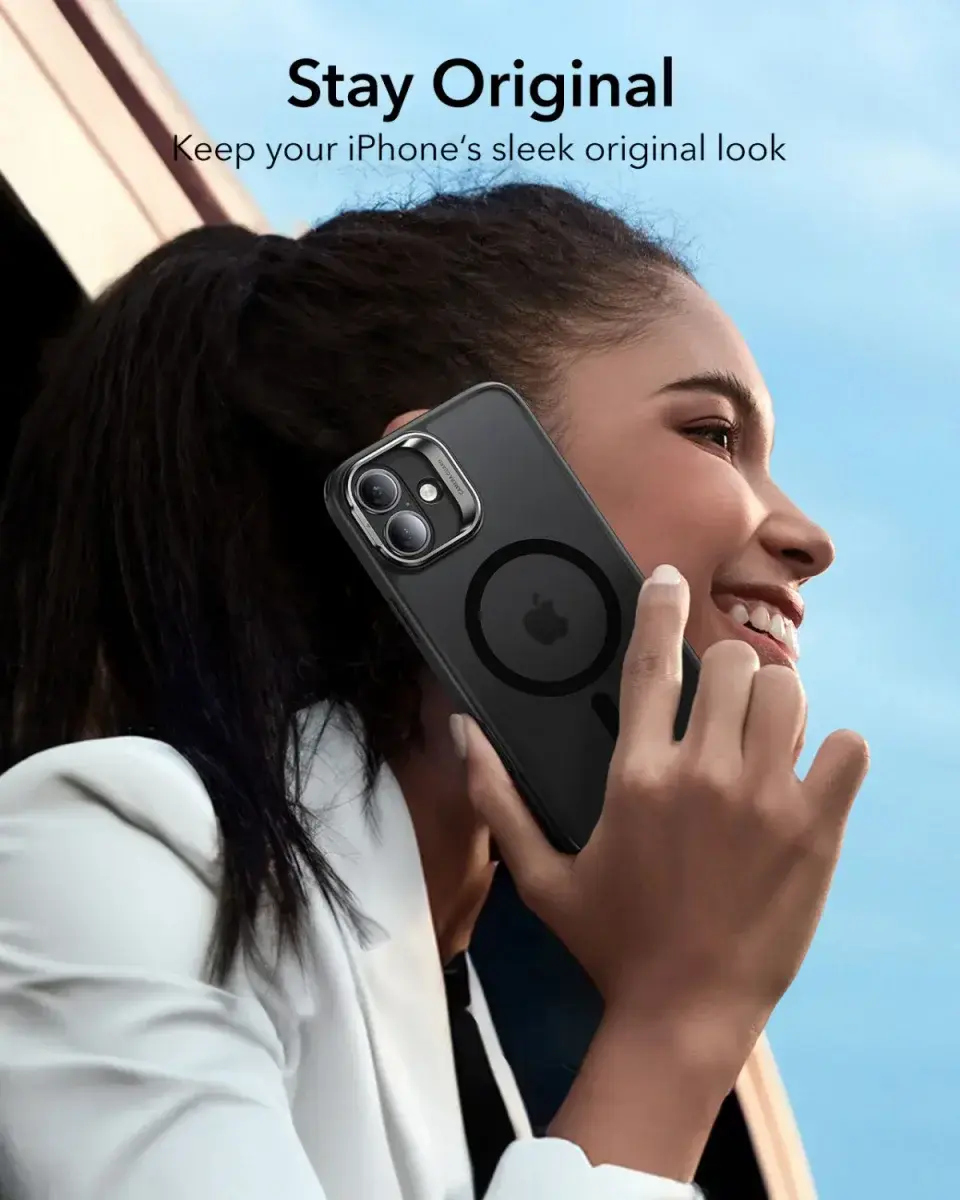ESR Classic Hybrid MagSafe iPhone 16 Hoesje met Stand Camera Control Frost Zwart afbeelding 6