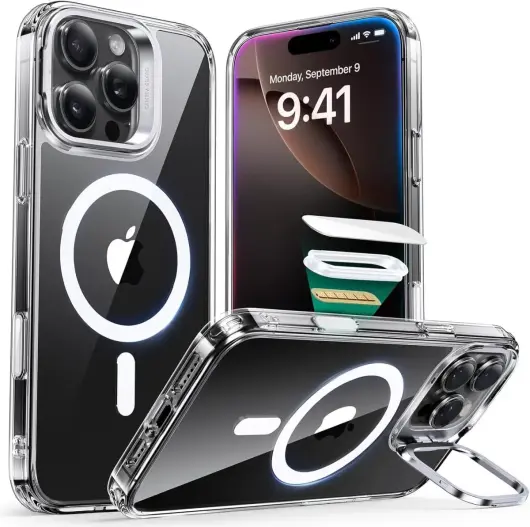 ESR Classic Hybrid MagSafe iPhone 16 Pro Hoesje Stand Camera Control Transparant afbeelding 1