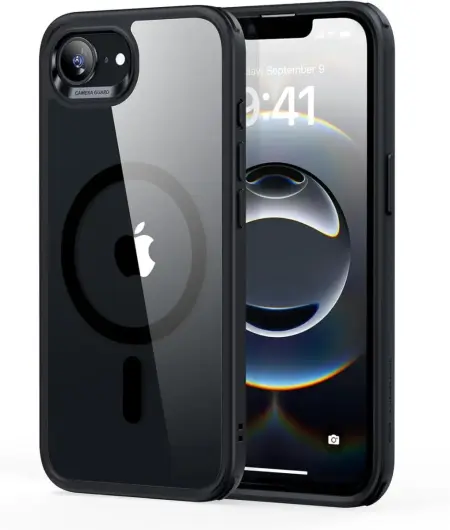 ESR Classic Hybrid HaloLock iPhone 16e Hoesje MagSafe Transparant Zwart afbeelding 1