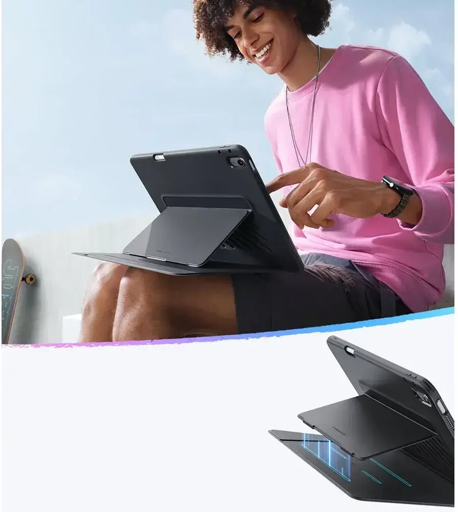 ESR Flip Hybrid Apple iPad Air 13 (2024/2025) Hoes Book Case Zwart afbeelding 4