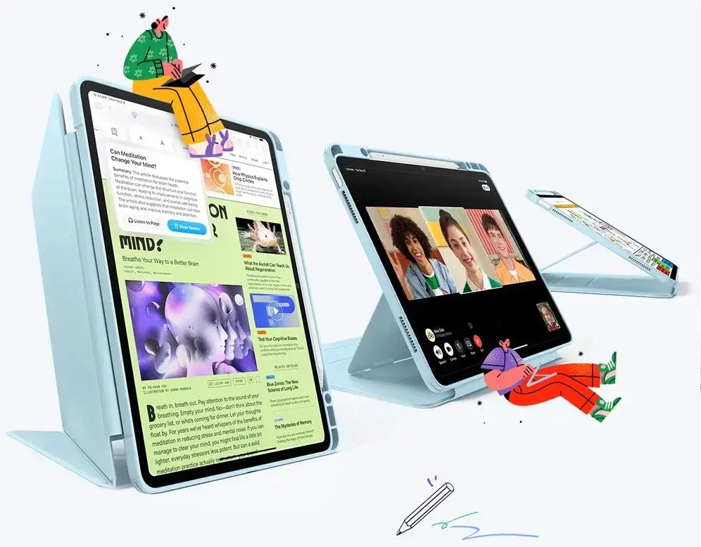 ESR Flip Hybrid Apple iPad Air 13 (2024/2025) Hoes Book Case Blauw afbeelding 2