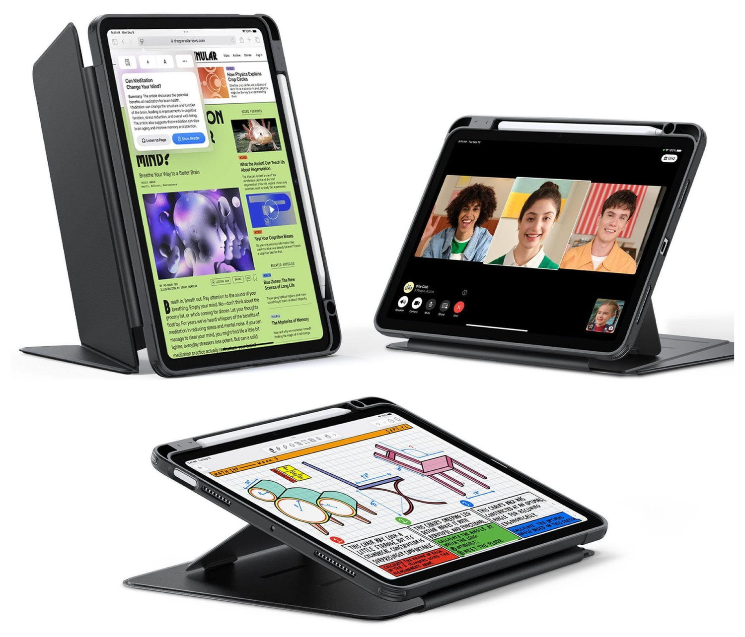 ESR Flip Hybrid iPad Air 11 (2024/2025) / Air 10.9 (2020/2022) Hoes Zwart afbeelding 1