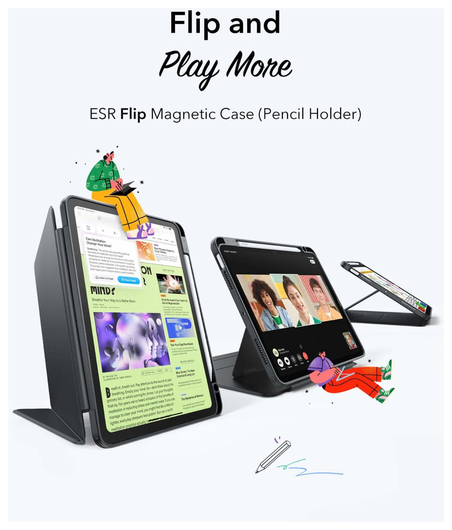 ESR Flip Hybrid iPad Air 11 (2024/2025) / Air 10.9 (2020/2022) Hoes Zwart afbeelding 3
