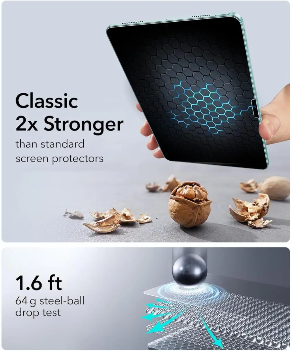 ESR Classic UltraFit iPad Air 11 (2024/2025) Tempered Glass met Tray 2-Pack afbeelding 6