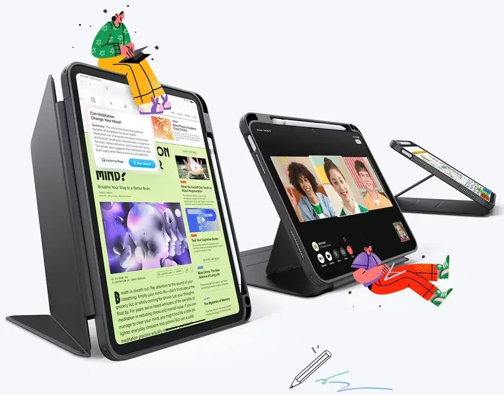 ESR Flip Hybrid Apple iPad 11 (2025) / iPad 10.9 (2022) Hoes Book Case Zwart afbeelding 2