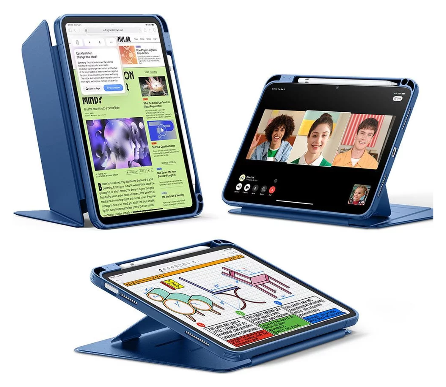 ESR Flip Hybrid Apple iPad 11 (2025) / iPad 10.9 (2022) Hoes Book Case Blauw afbeelding 1