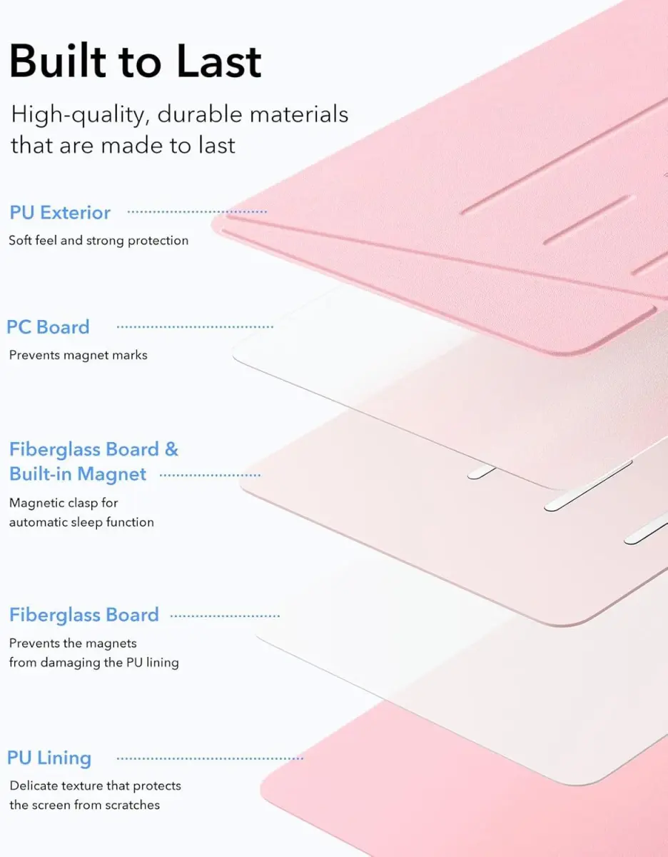 ESR Flip Hybrid Apple iPad 11 (2025) / iPad 10.9 (2022) Hoes Book Case Roze afbeelding 8