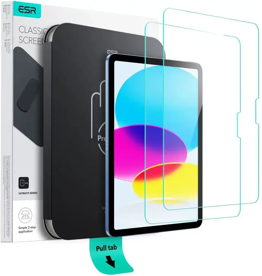 ESR Classic UltraFit iPad 11 (2025) / 10.9 (2022) Tempered Glass met Tray 2-Pack afbeelding 1