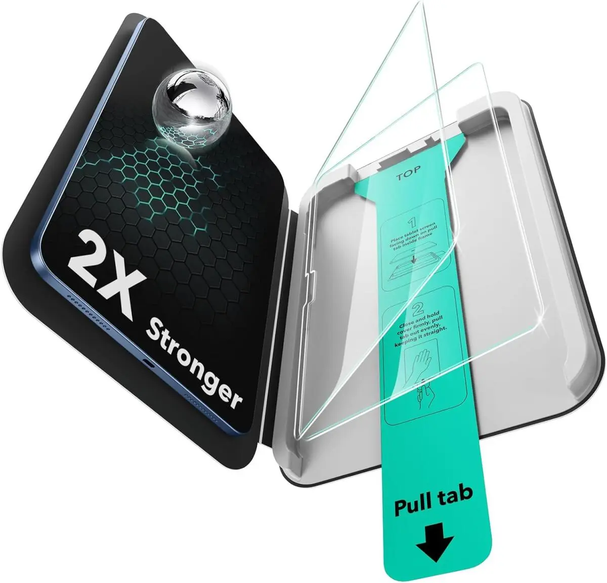 ESR Classic UltraFit iPad 11 (2025) / 10.9 (2022) Tempered Glass met Tray 2-Pack afbeelding 2