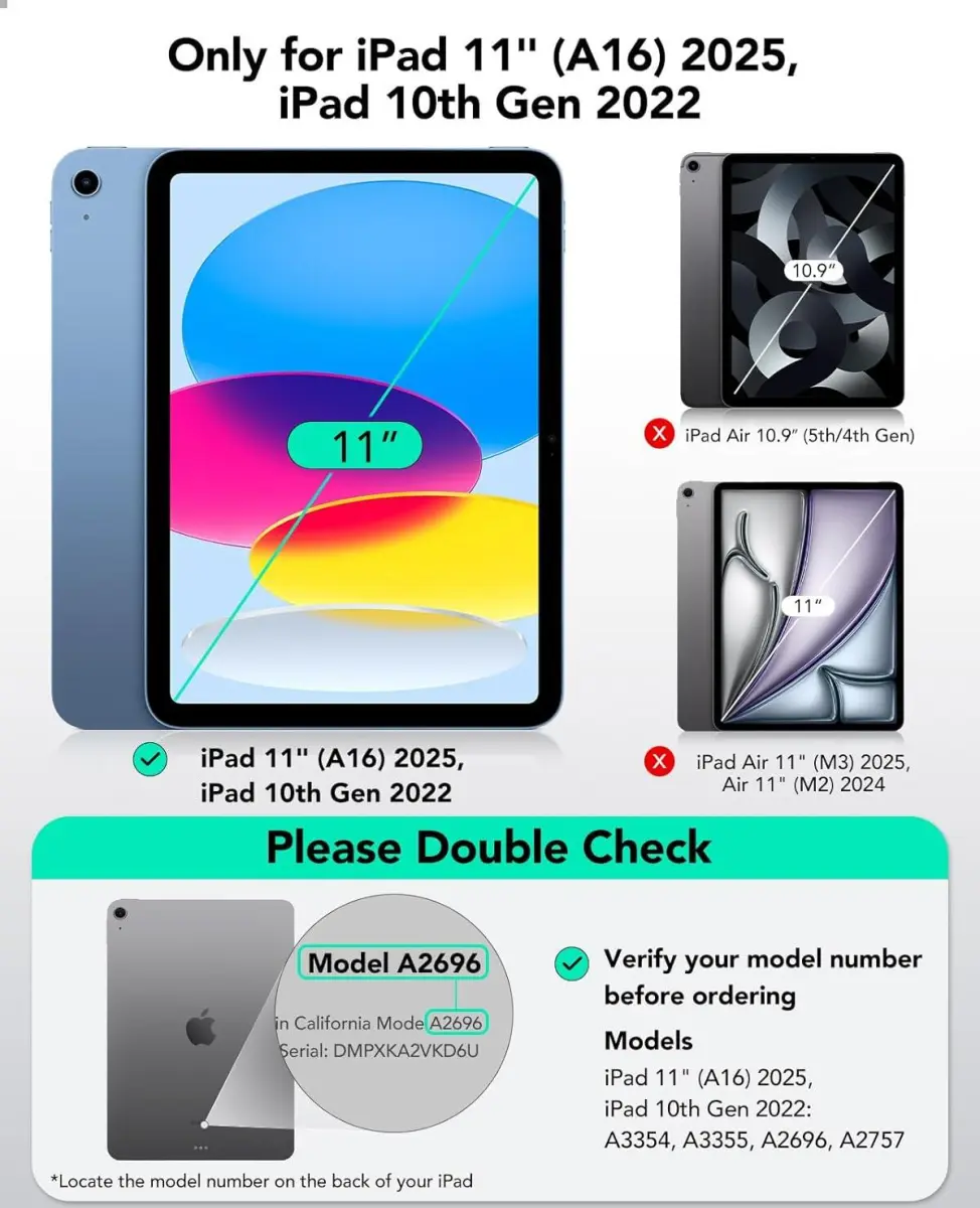 ESR Classic UltraFit iPad 11 (2025) / 10.9 (2022) Tempered Glass met Tray 2-Pack afbeelding 3
