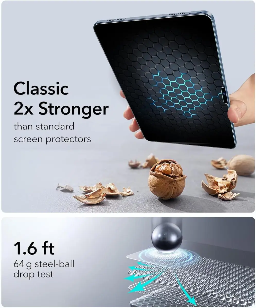ESR Classic UltraFit iPad 11 (2025) / 10.9 (2022) Tempered Glass met Tray 2-Pack afbeelding 6