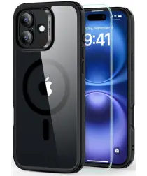 ESR Classic Hybrid iPhone 16 Hoesje MagSafe Transparant Zwart + Protector afbeelding