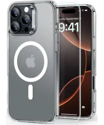 ESR Classic Hybrid iPhone 16 Pro Max Hoesje MagSafe Frosted Clear + Protector afbeelding