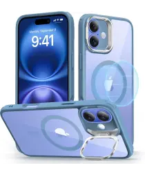 ESR Classic Hybrid MagSafe Apple iPhone 16 Hoesje met Stand Transparant Blauw afbeelding